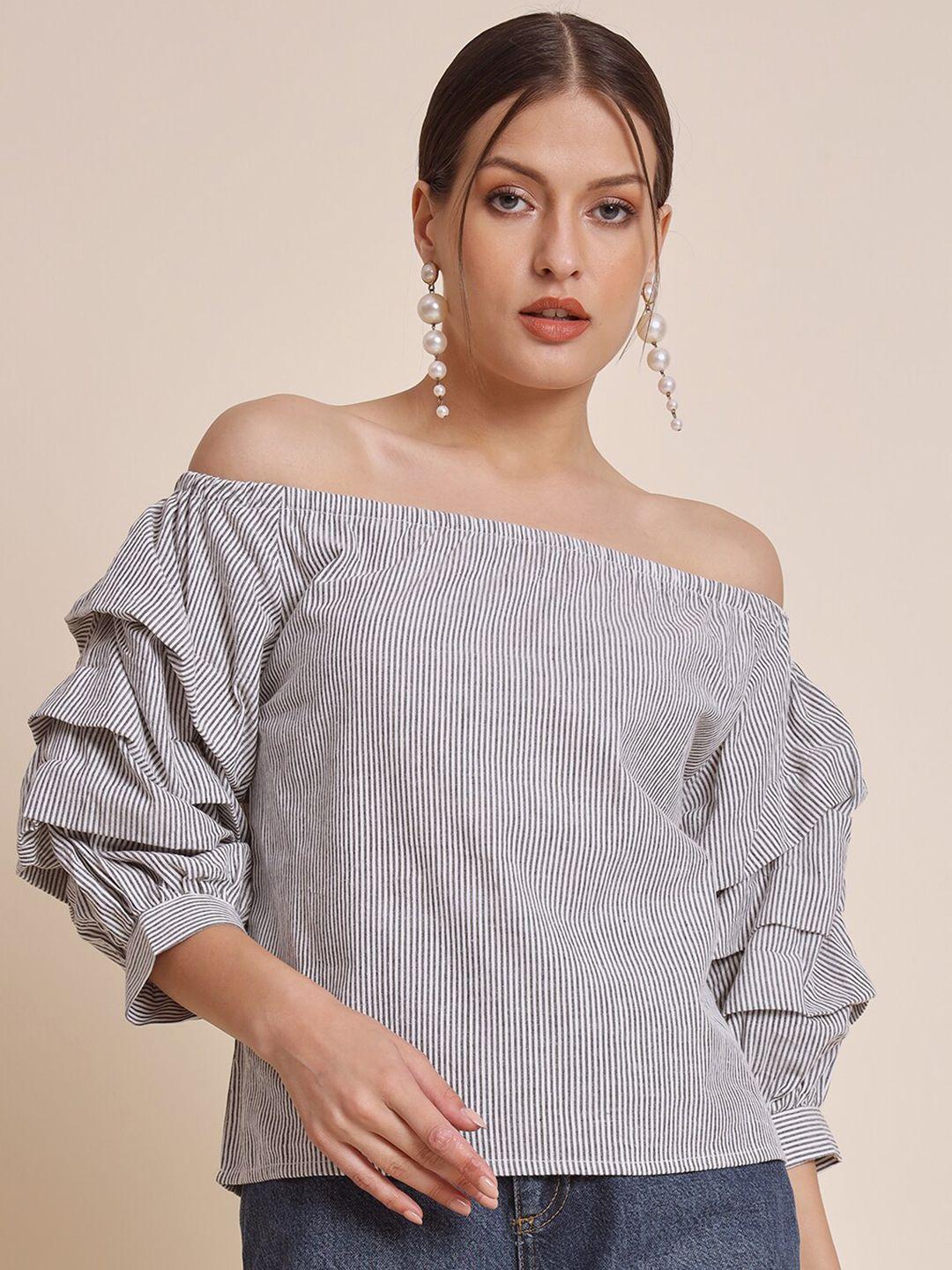 here&now off-shoulder cotton bardot top