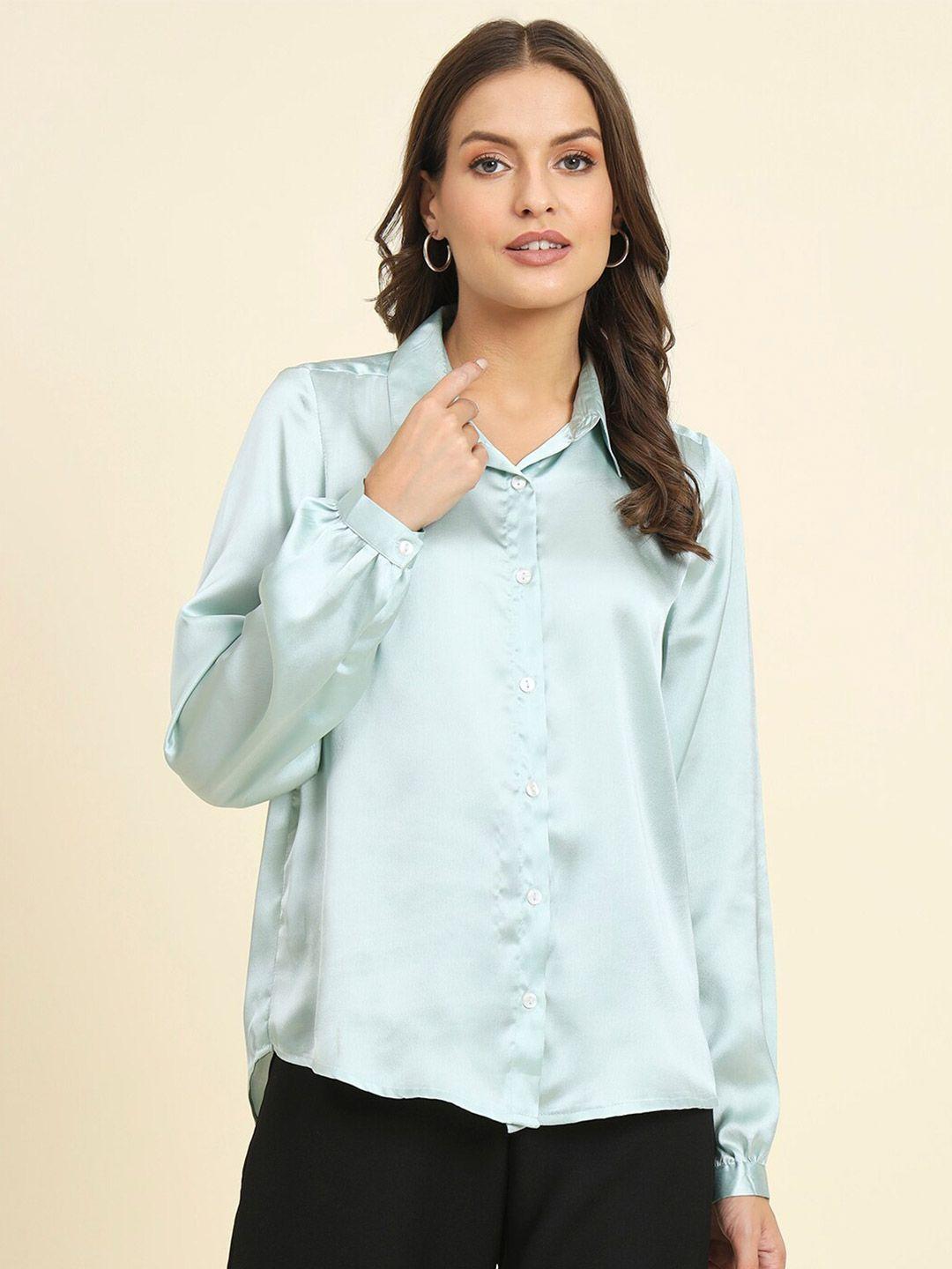 here&now opaque satin casual shirt