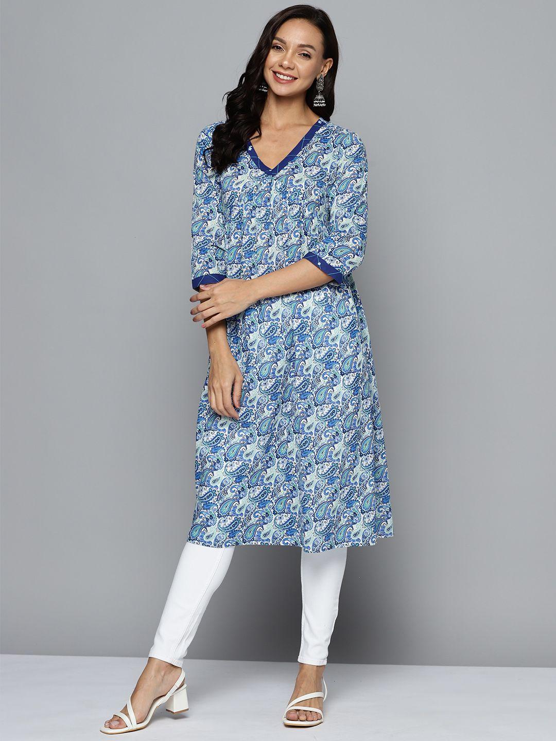 here&now paisley printed empire a-line kurta