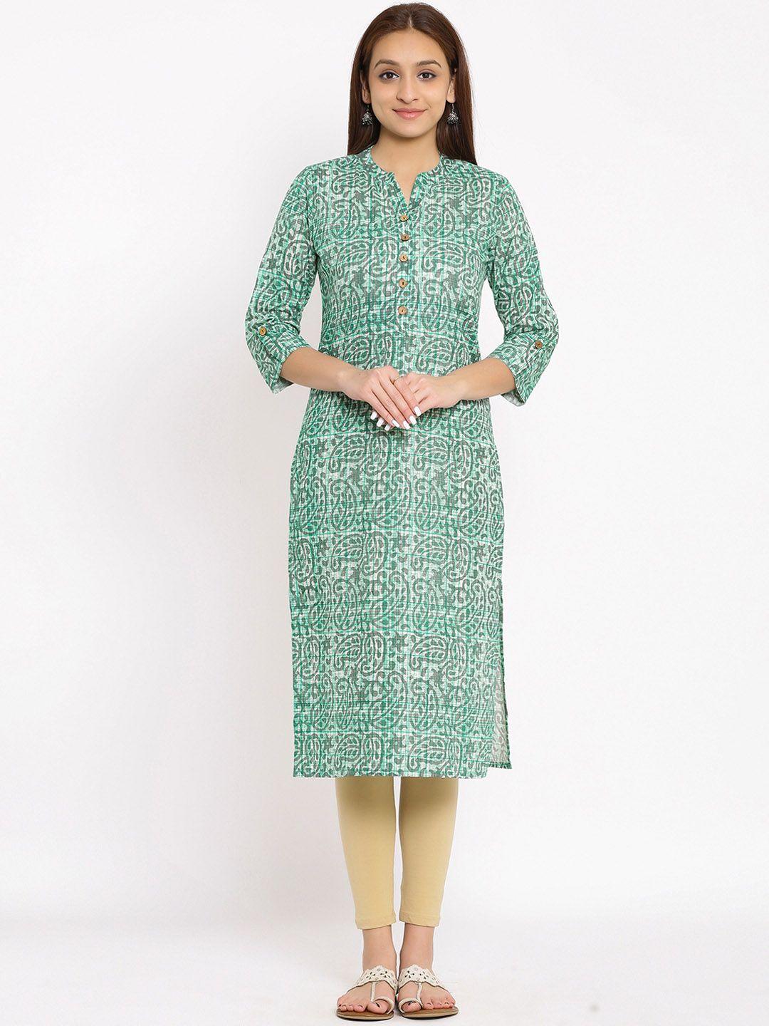 here&now paisley printed straight kurta