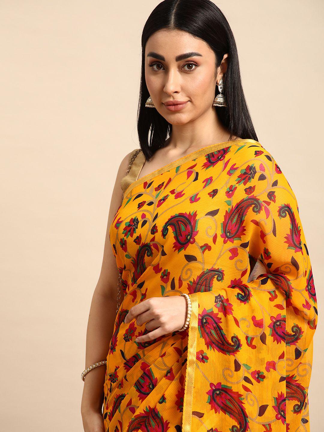 here&now paisley pure georgette saree