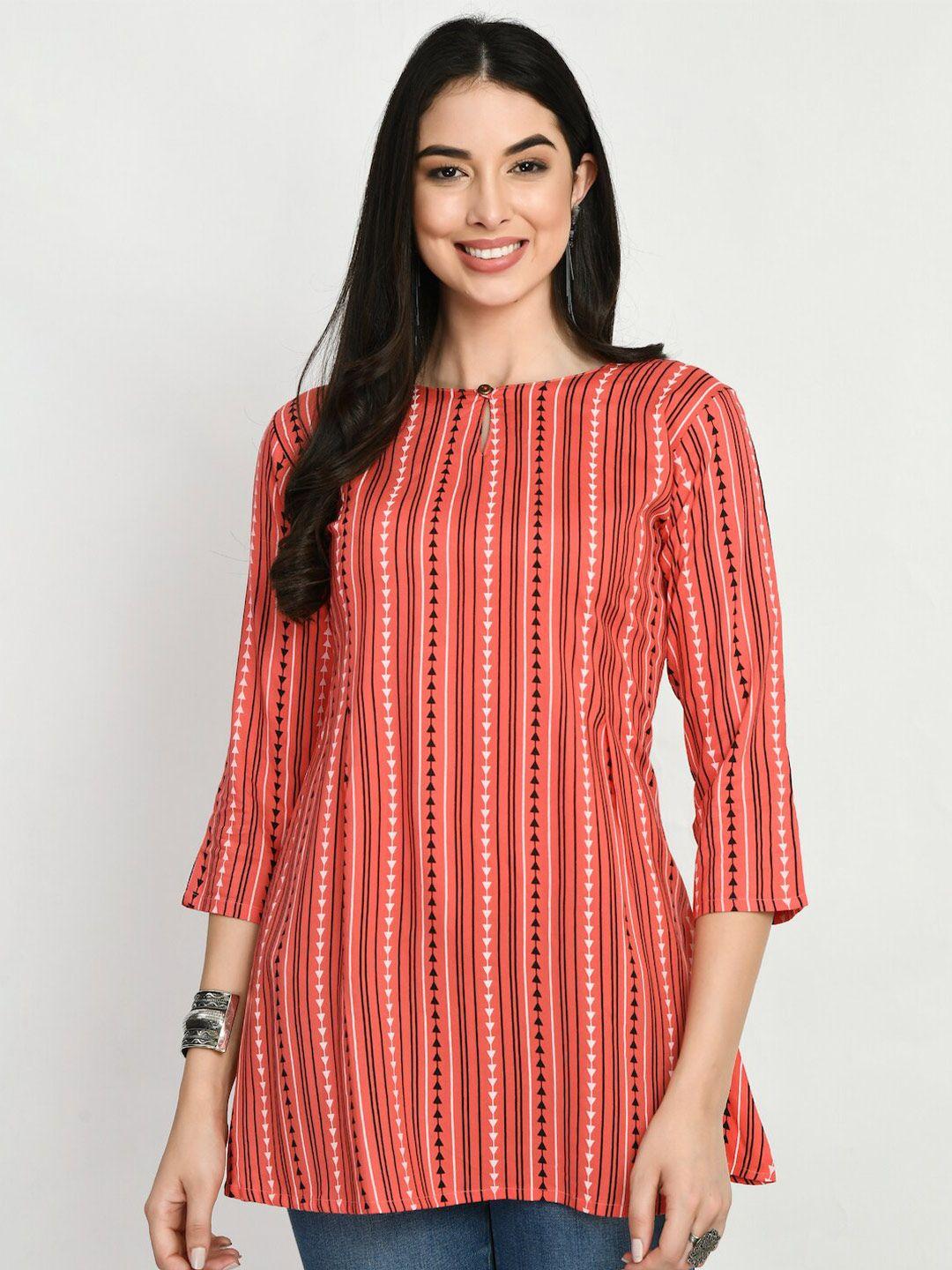 here&now pink & dubarry striped kurti