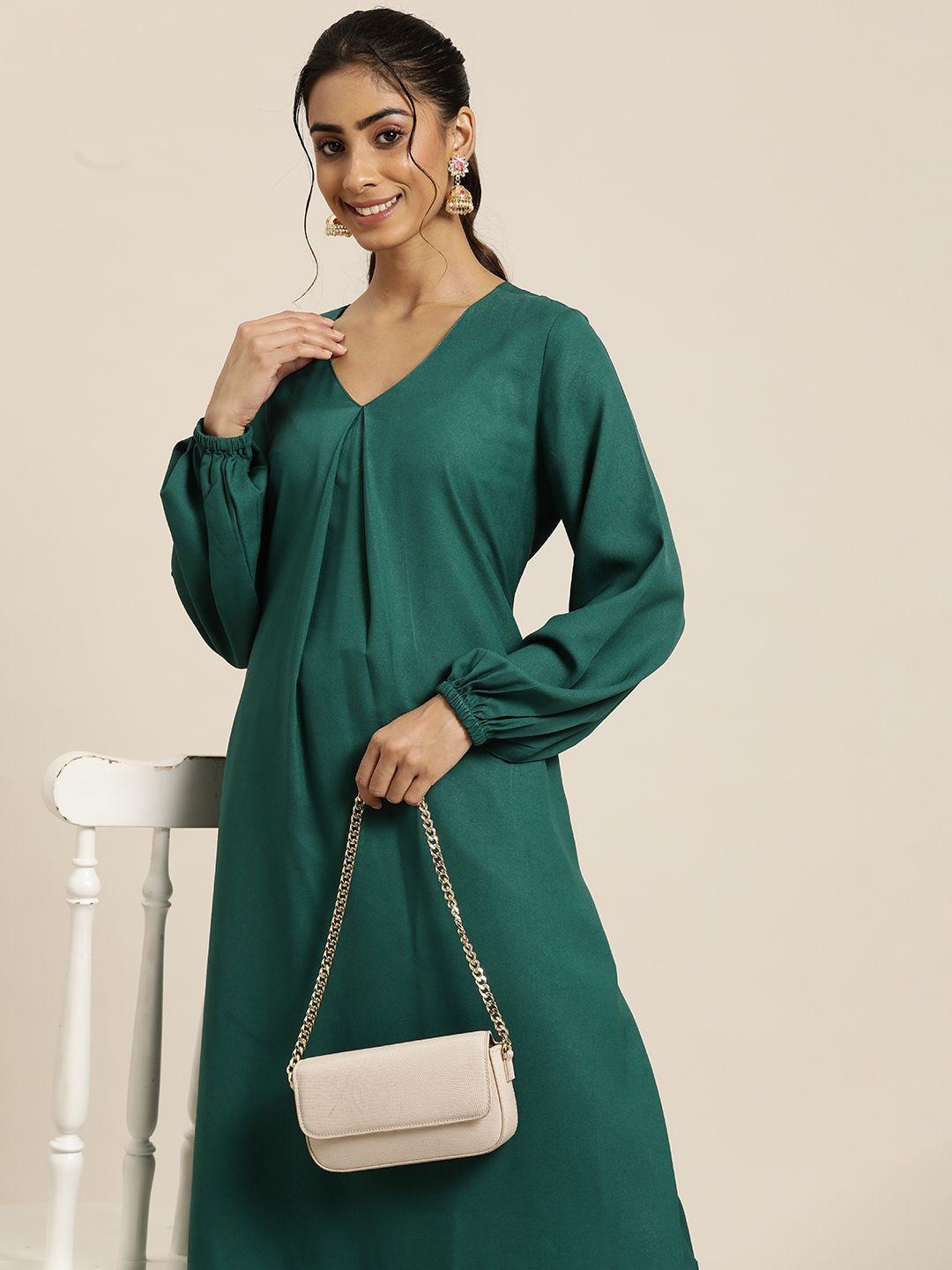 here&now pleated detail a-line kurta with trousers