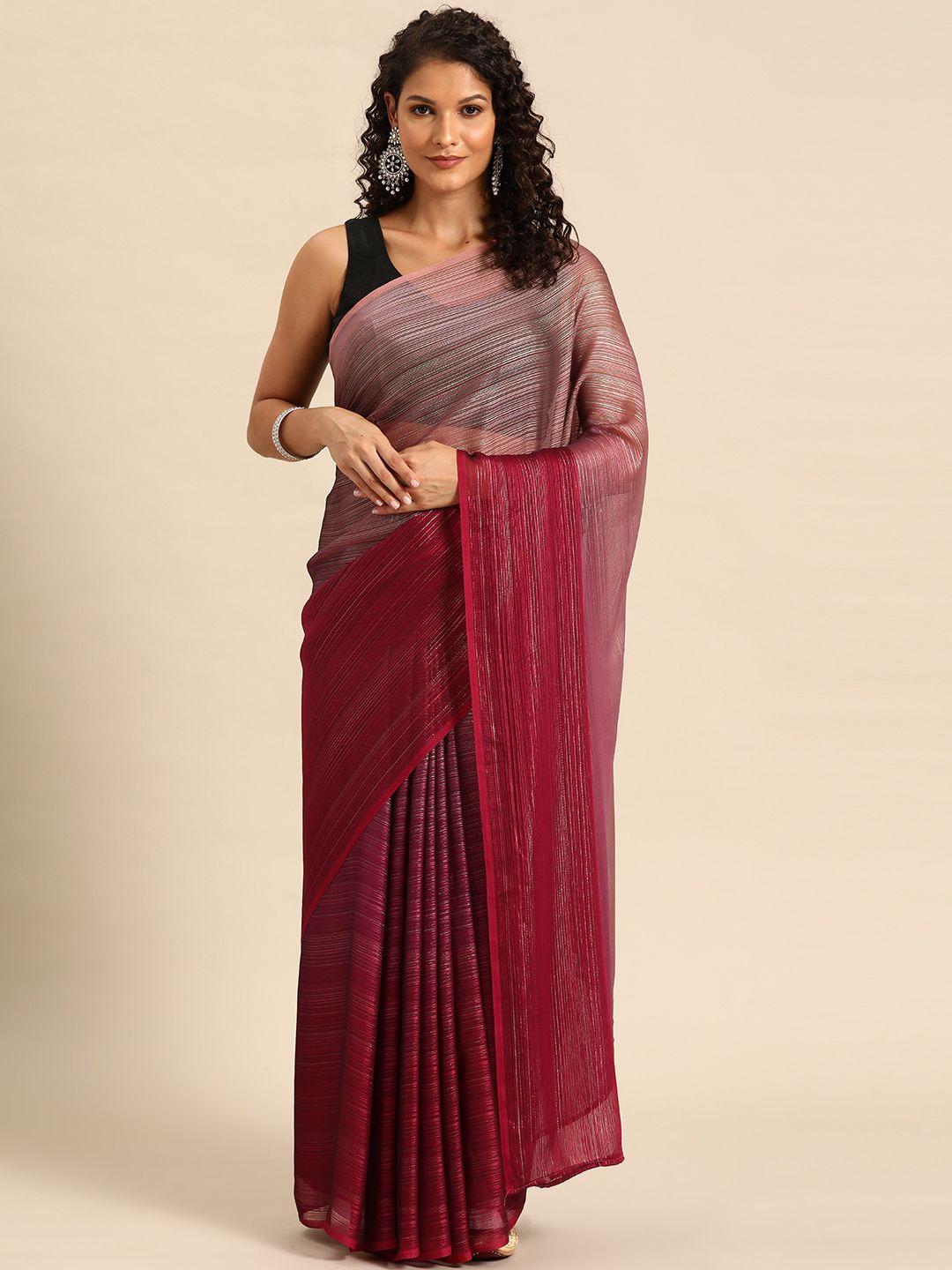 here&now poly georgette ready to wear saree