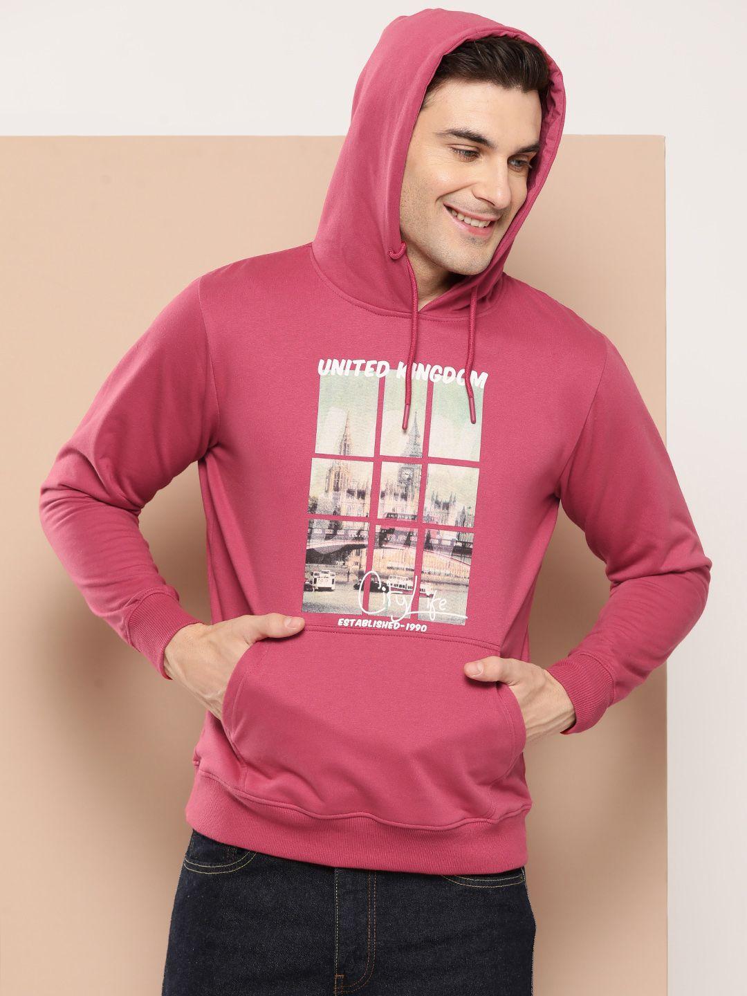 here&now printed hooded sweatshirt