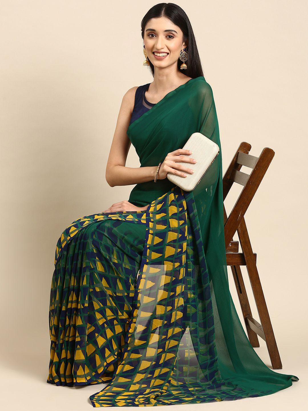 here&now printed pure georgette saree