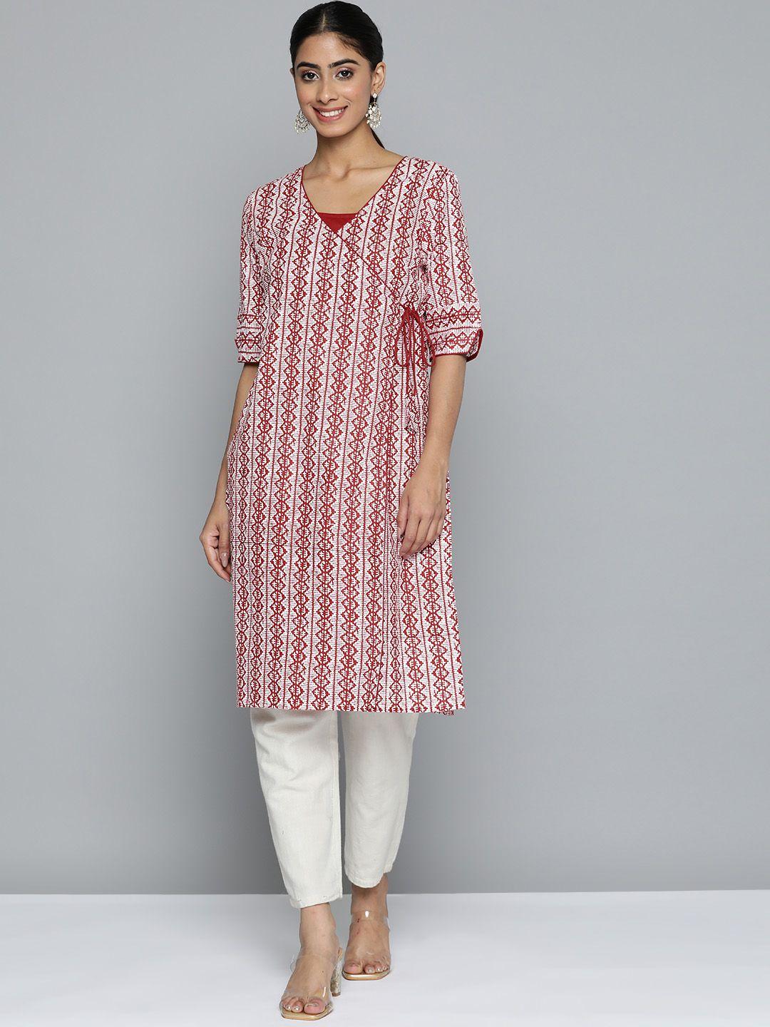 here&now printed wrap designed layered kurta