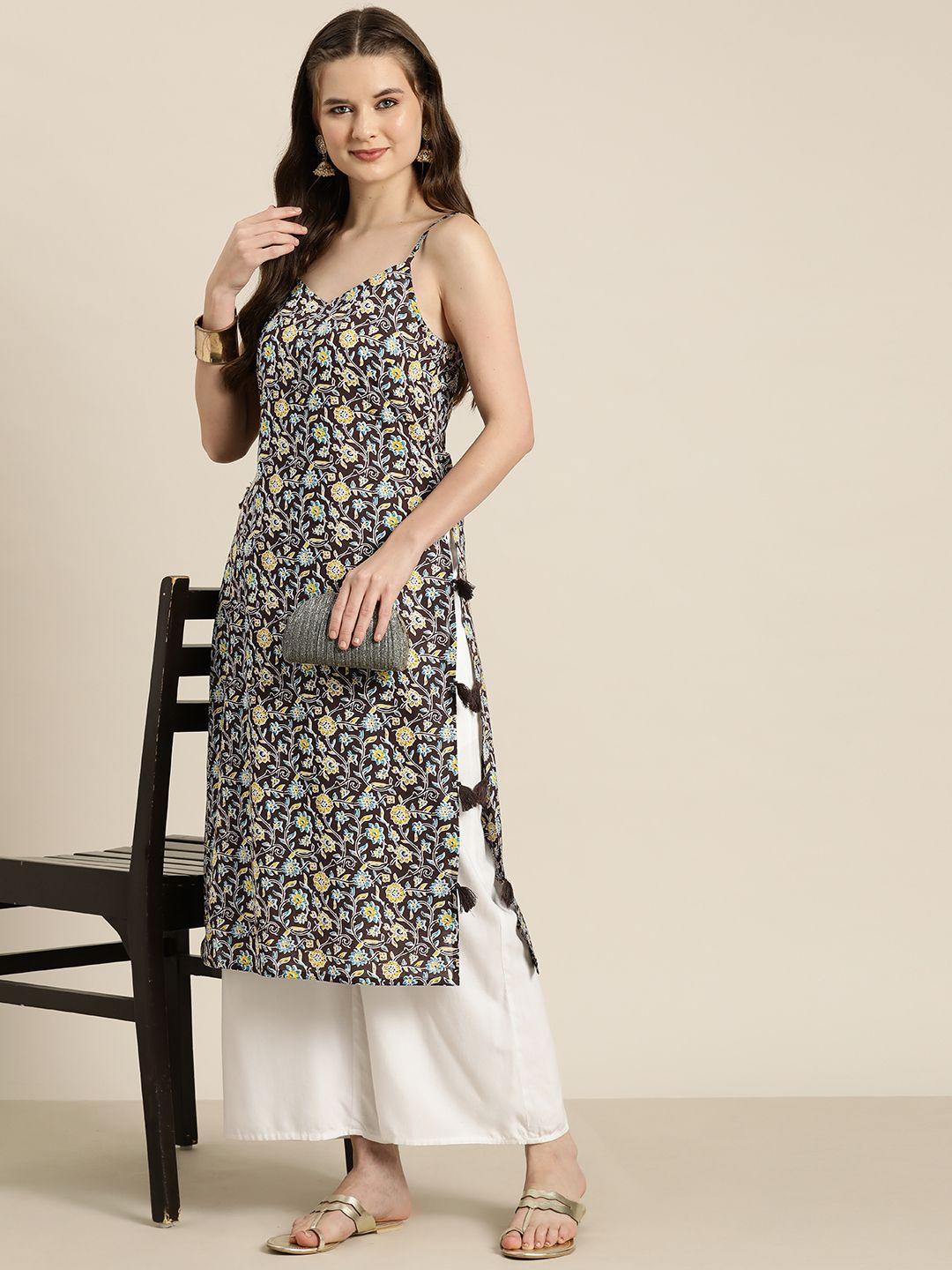 here&now pure cotton ethnic motifs printed kurta