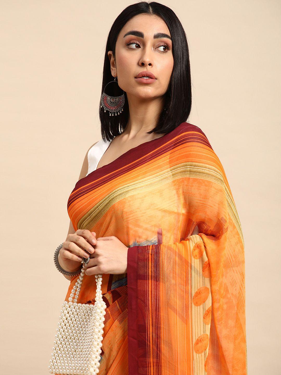 here&now pure georgette saree