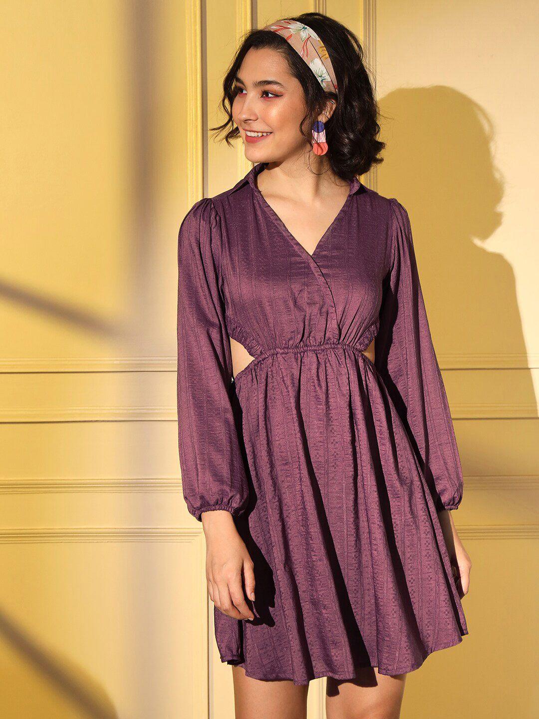 here&now purple midi dress