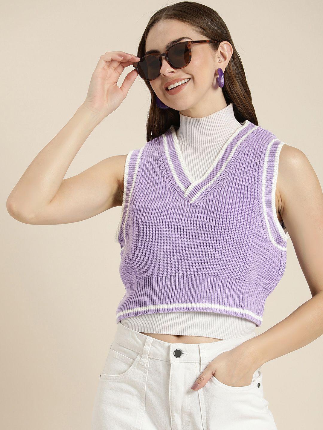 here&now ribbed crop sweater vest