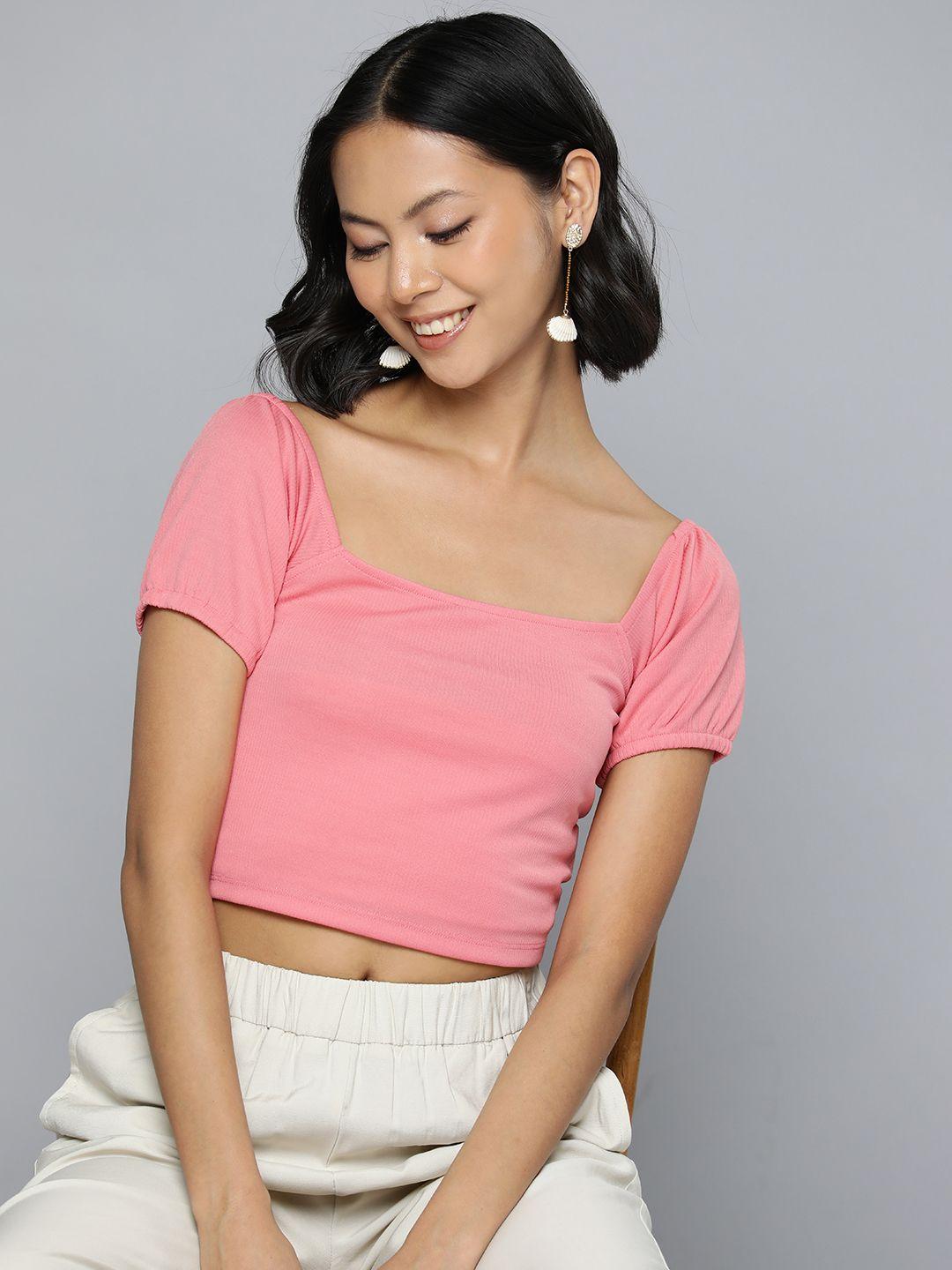 here&now ribbed crop top