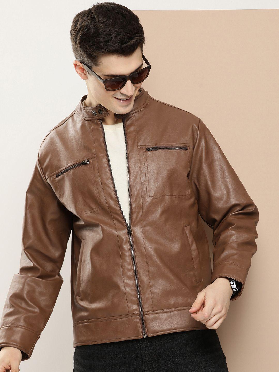 here&now solid leather jacket