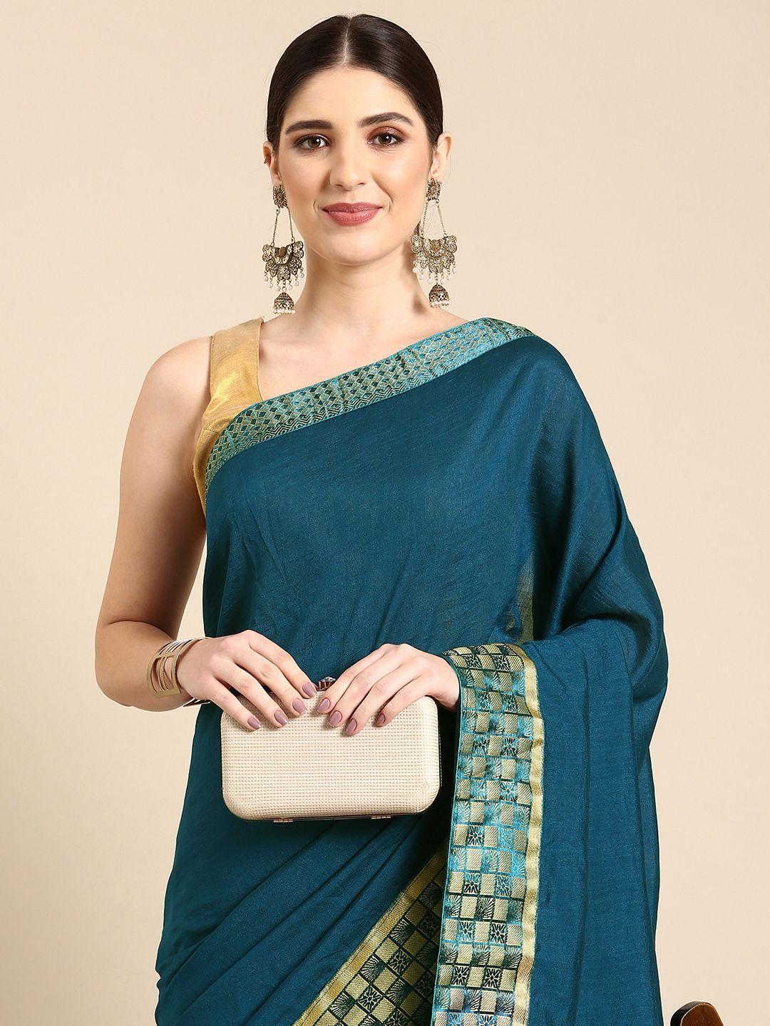 here&now solid zari saree