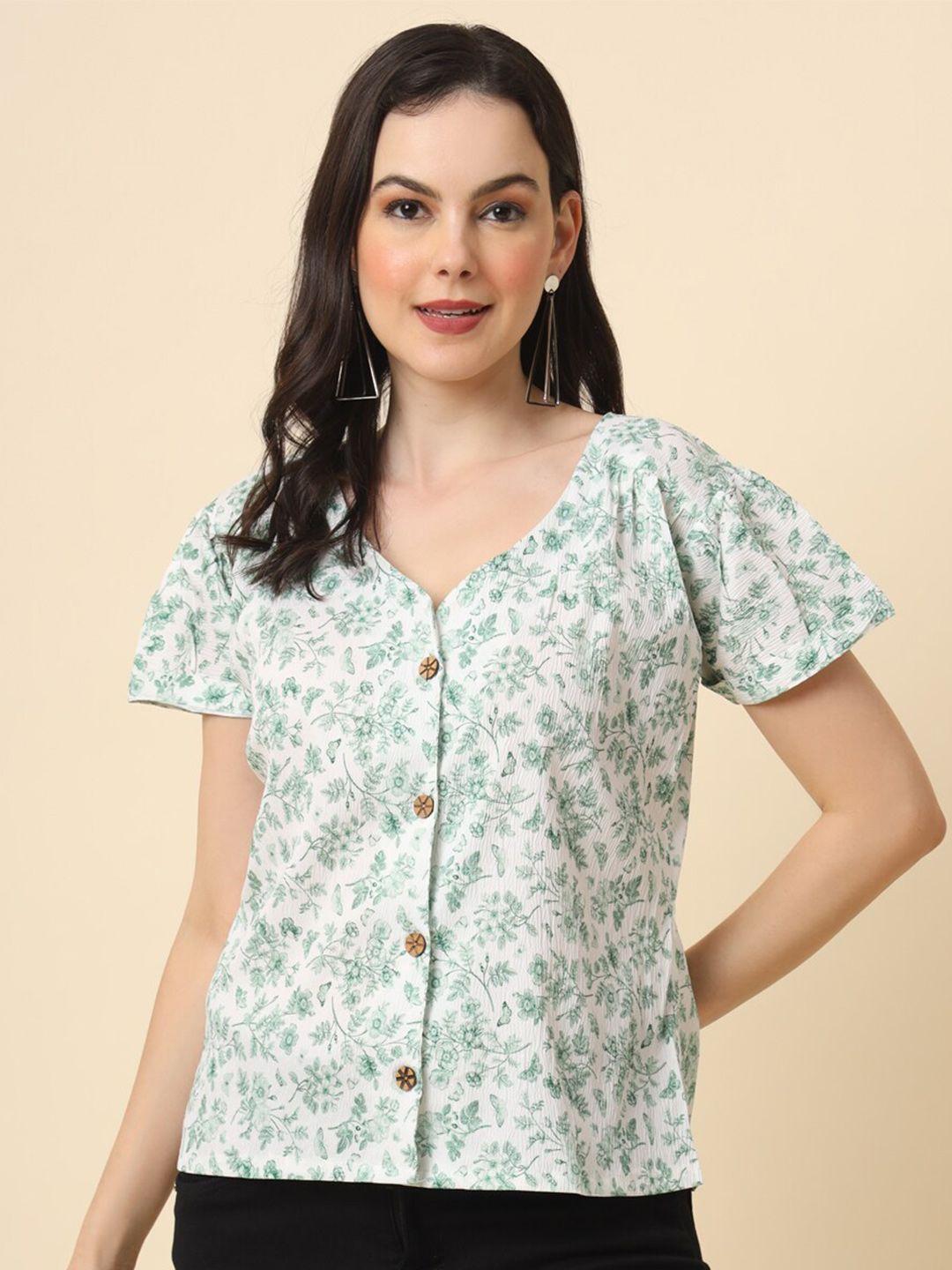 here&now straight floral opaque printed casual shirt