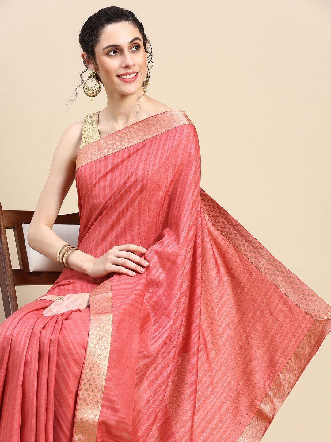 here&now striped art silk saree