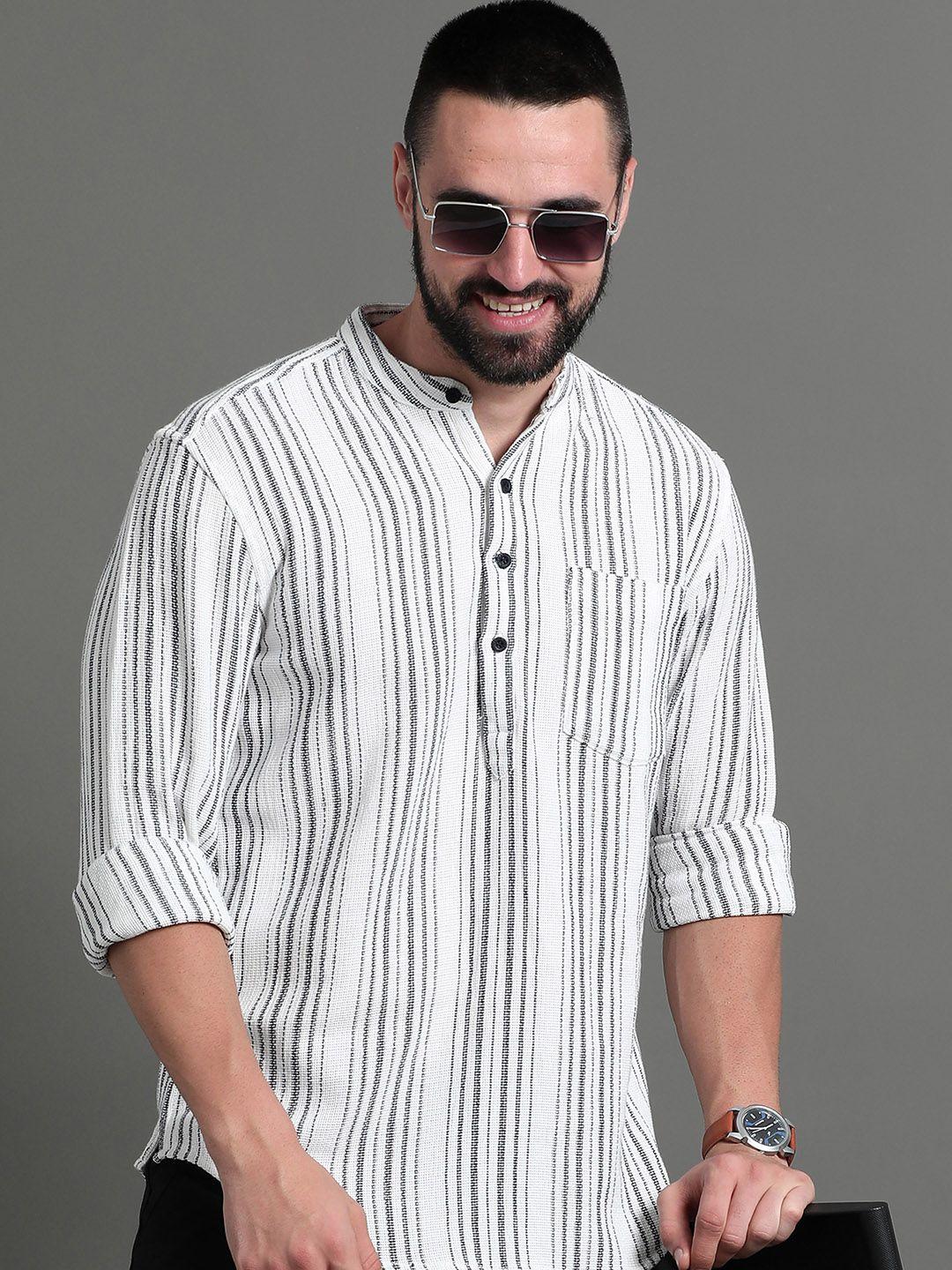 here&now striped cotton short kurta