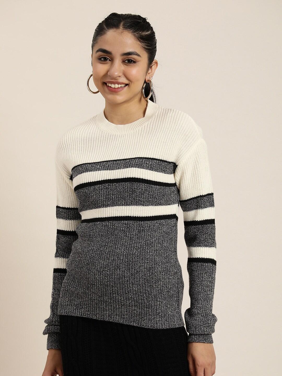 here&now striped pullover sweater
