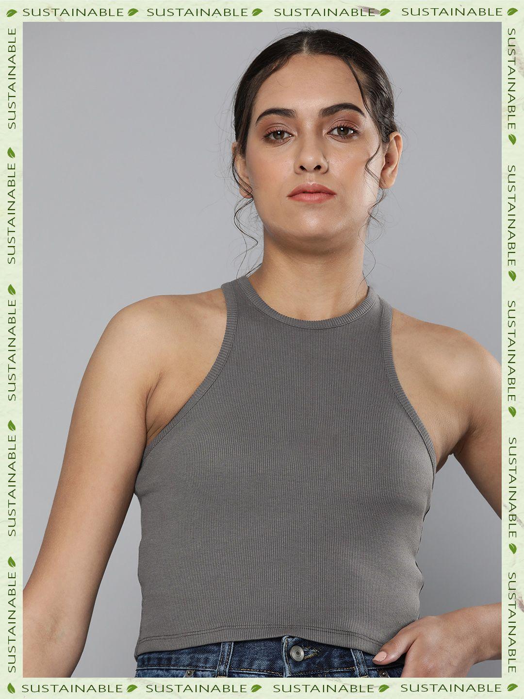 here&now tank sustainable organic cotton crop top