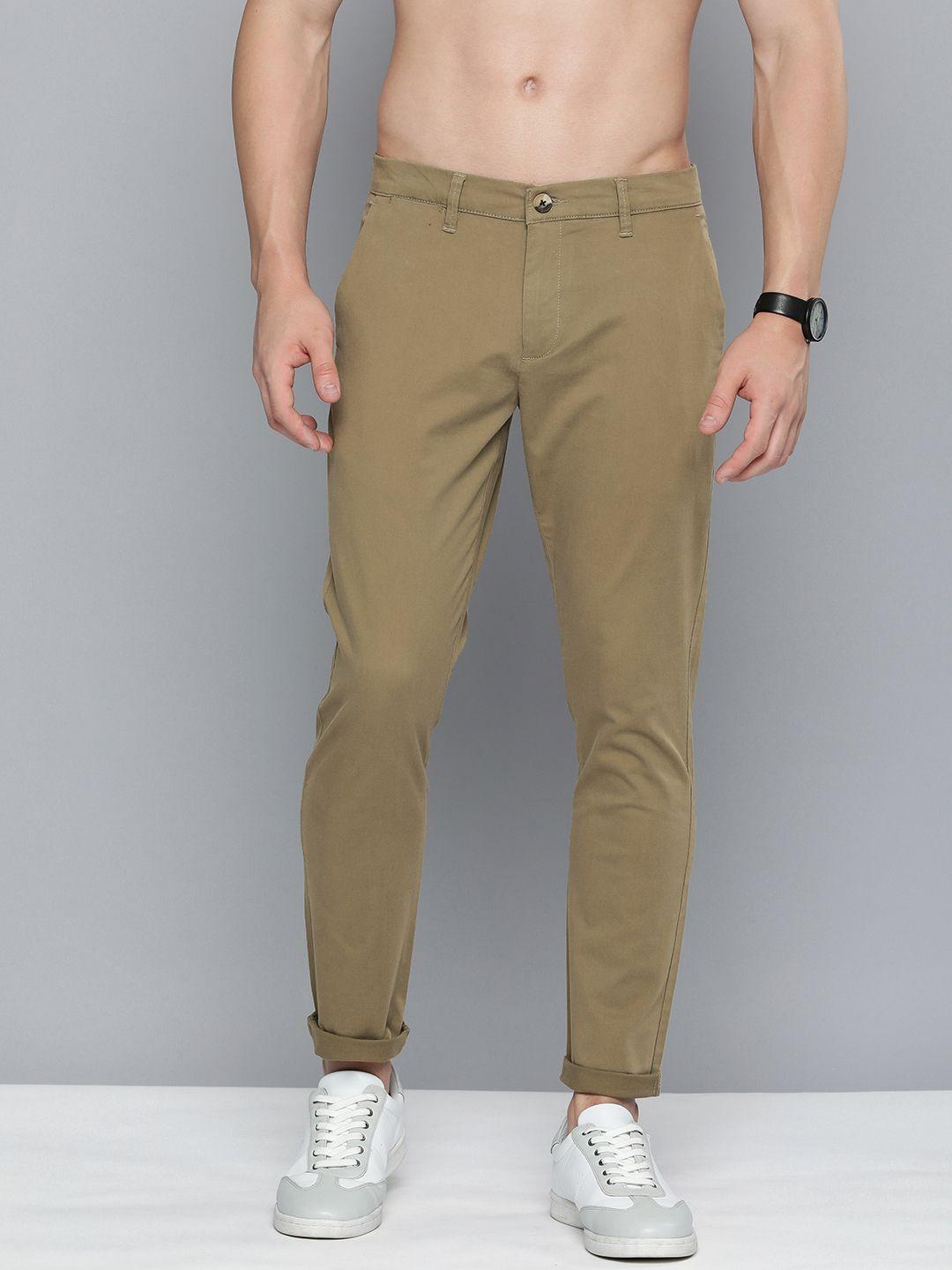 here&now tapered fit mid-rise chinos trousers