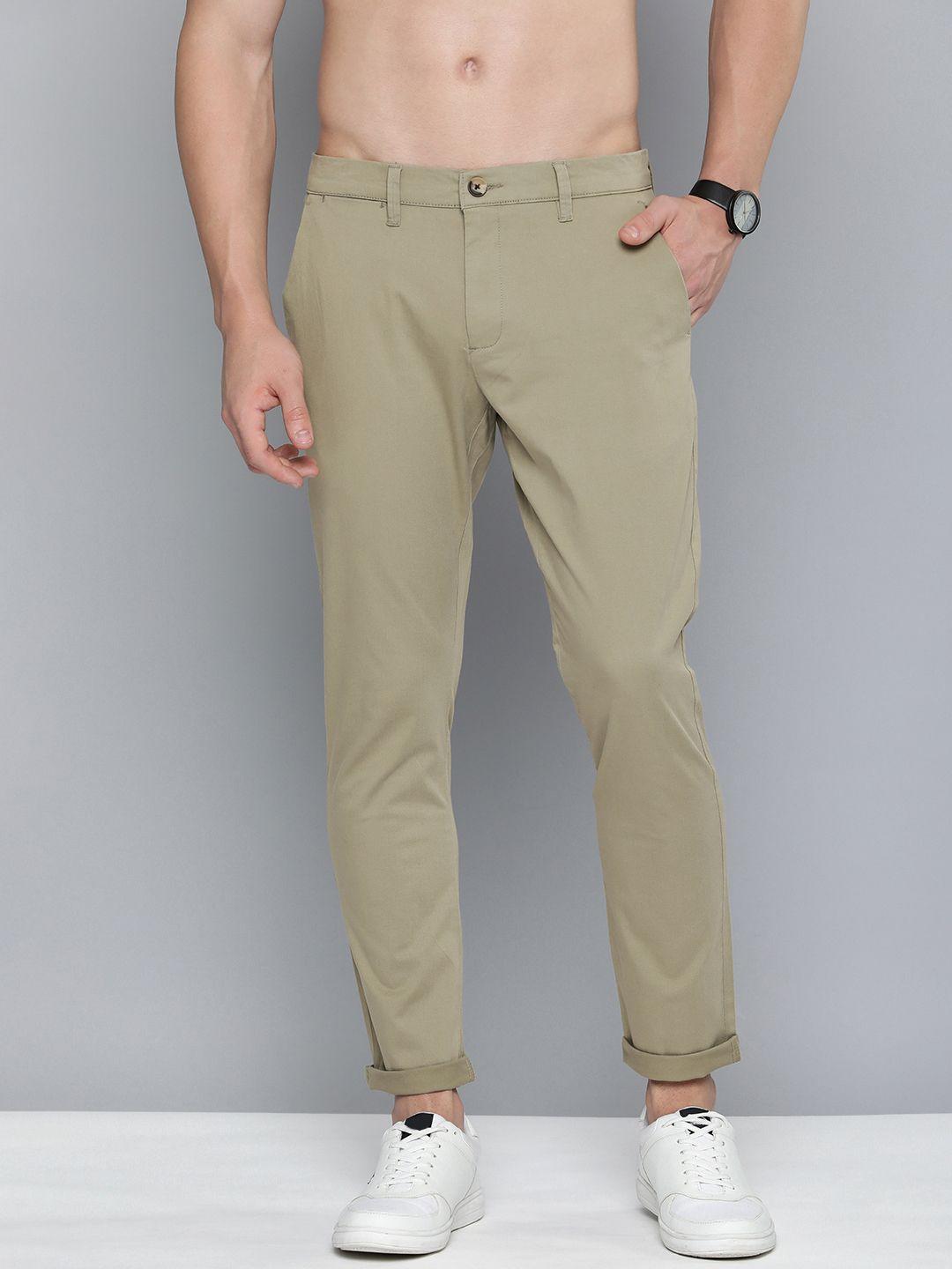 here&now tapered fit mid-rise chinos trousers