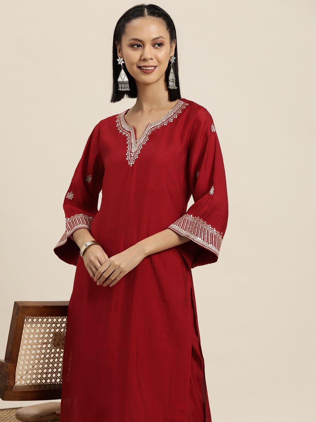here&now thread work kurta with trousers