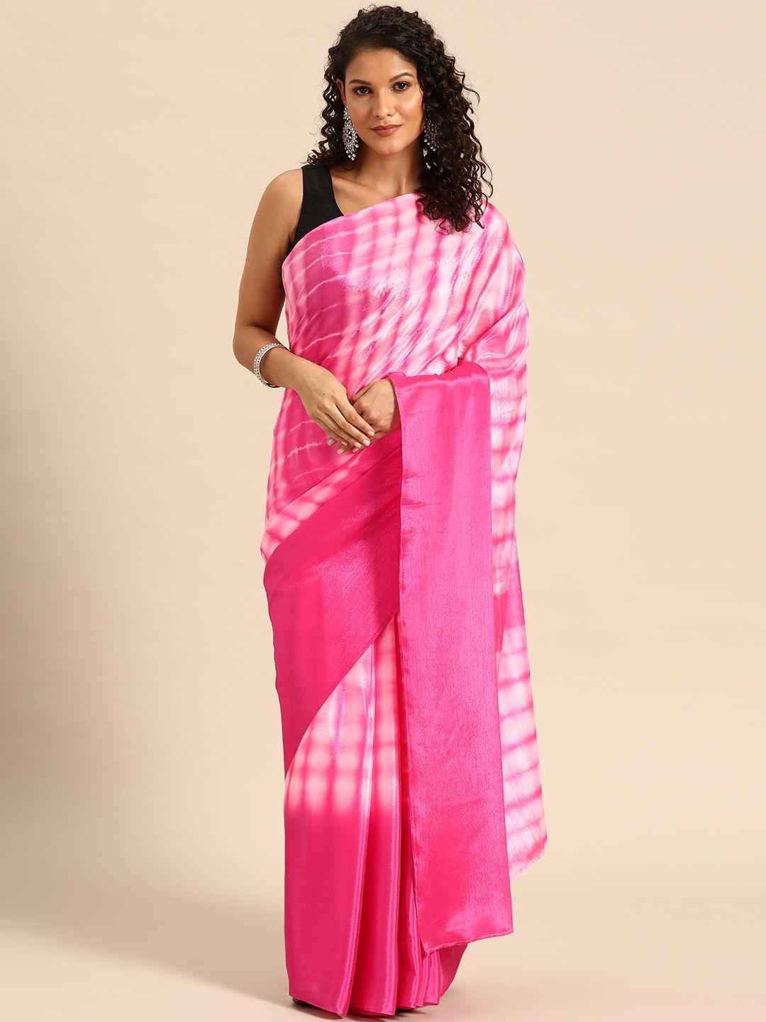 here&now tie & dye poly chiffon ready to wear saree