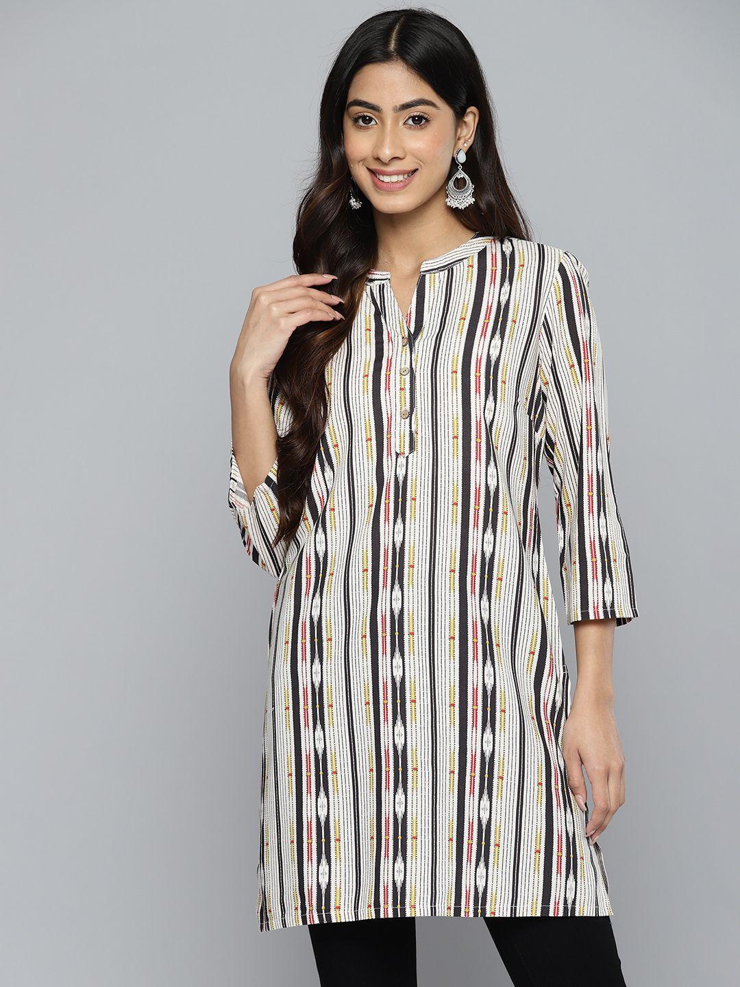 here&now vertically striped straight kurti