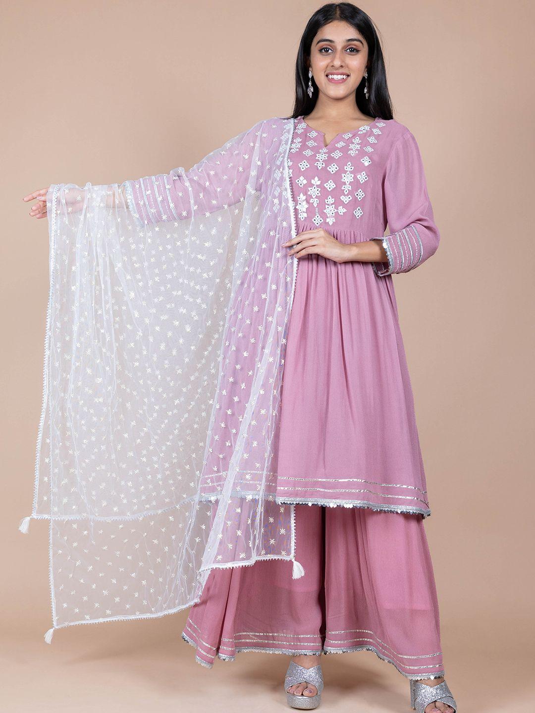 here&now white ethnic motifs embroidered dupatta
