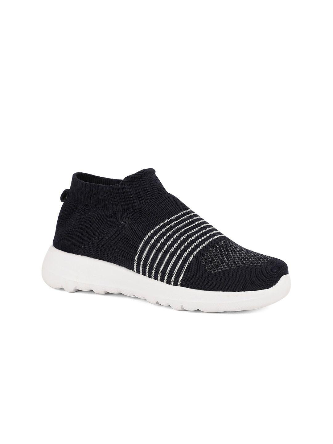 here&now women black woven design slip-on sneakers