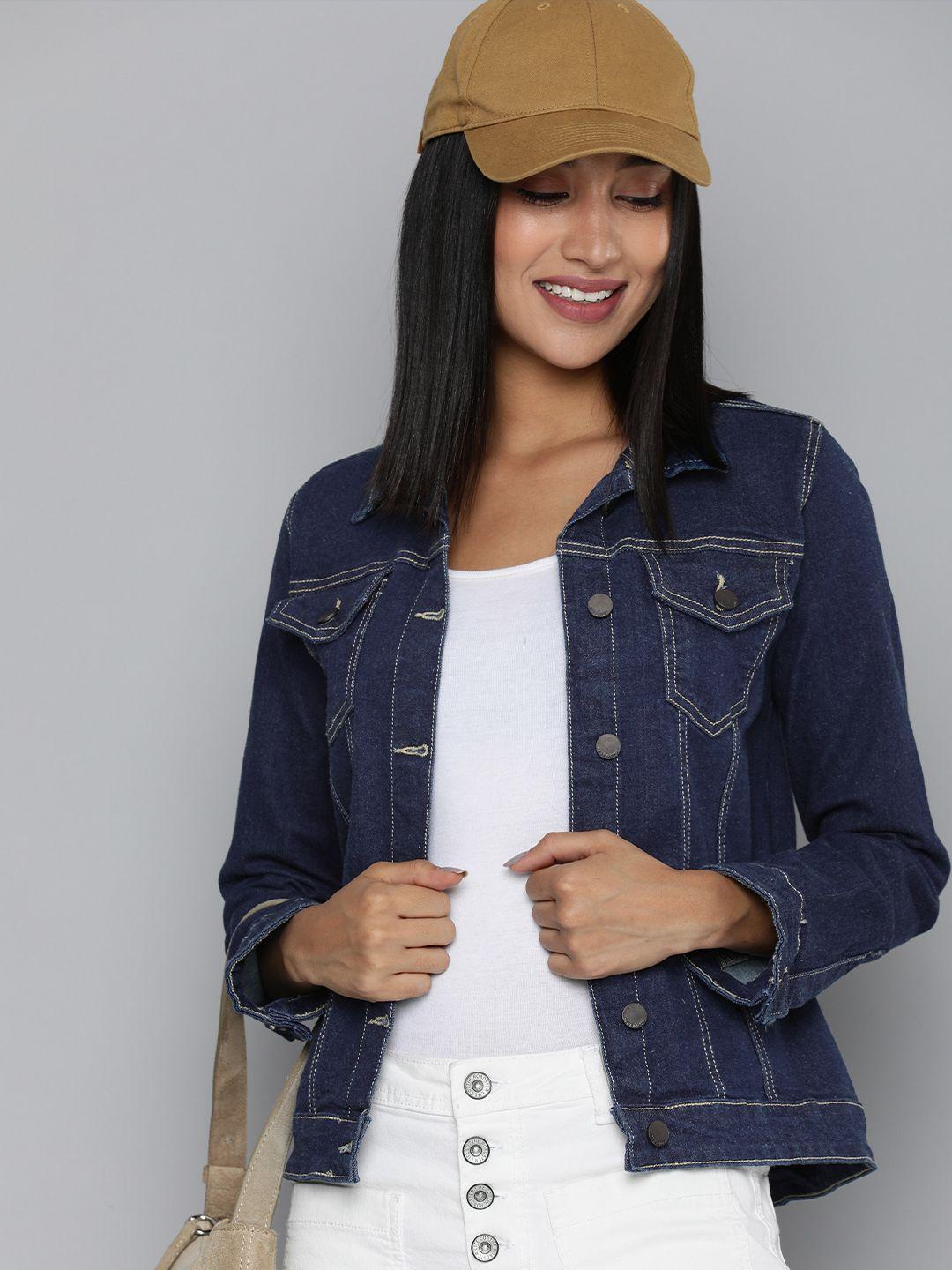 here&now women blue denim jacket