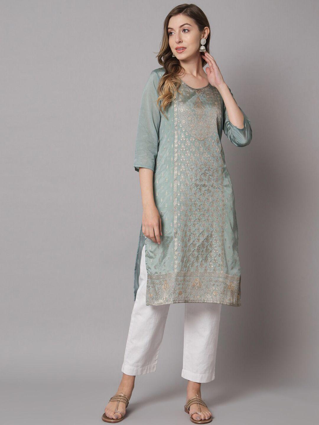 here&now women ethnic motifs flared sleeves kurta
