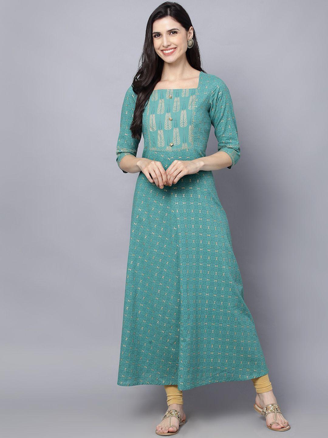 here&now women ethnic motifs printed anarkali kurta