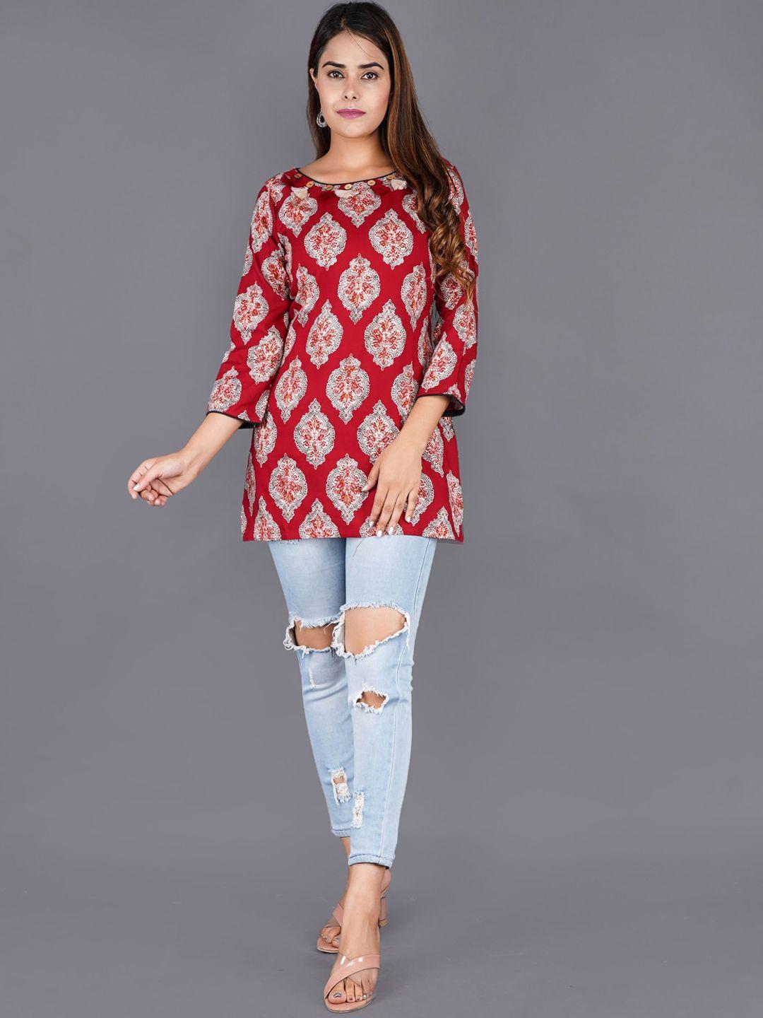 here&now women ethnic motifs printed indie prints kurta