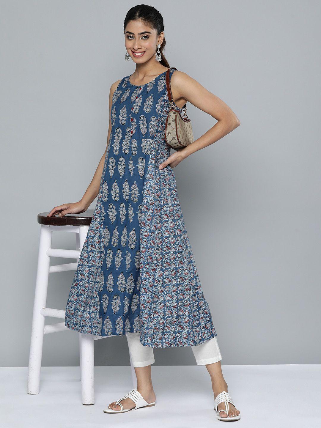 here&now women ethnic motifs printed kurta