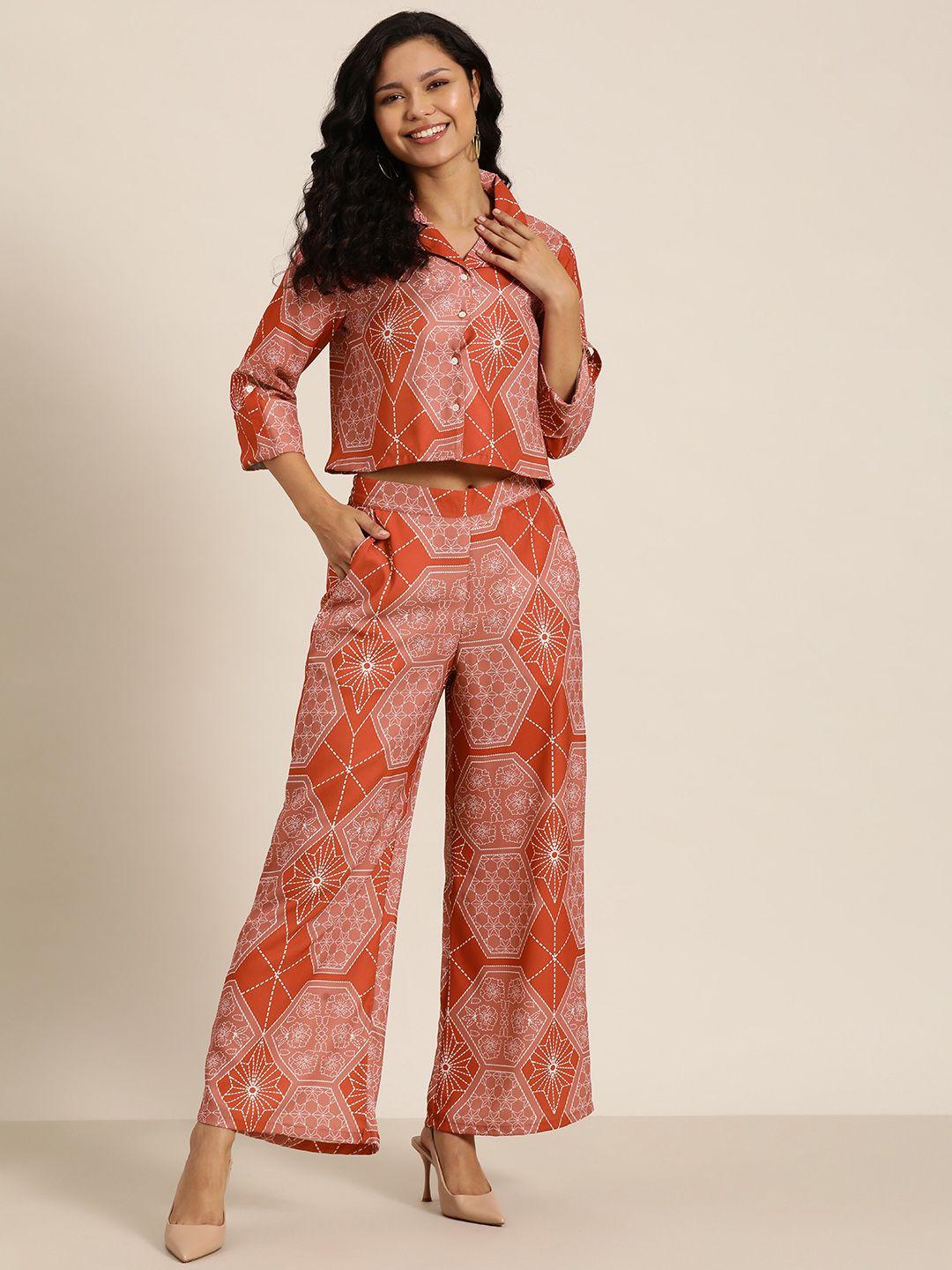 here&now women ethnic printed co-ords