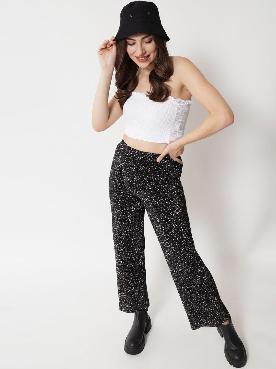 here&now women grey printed trousers