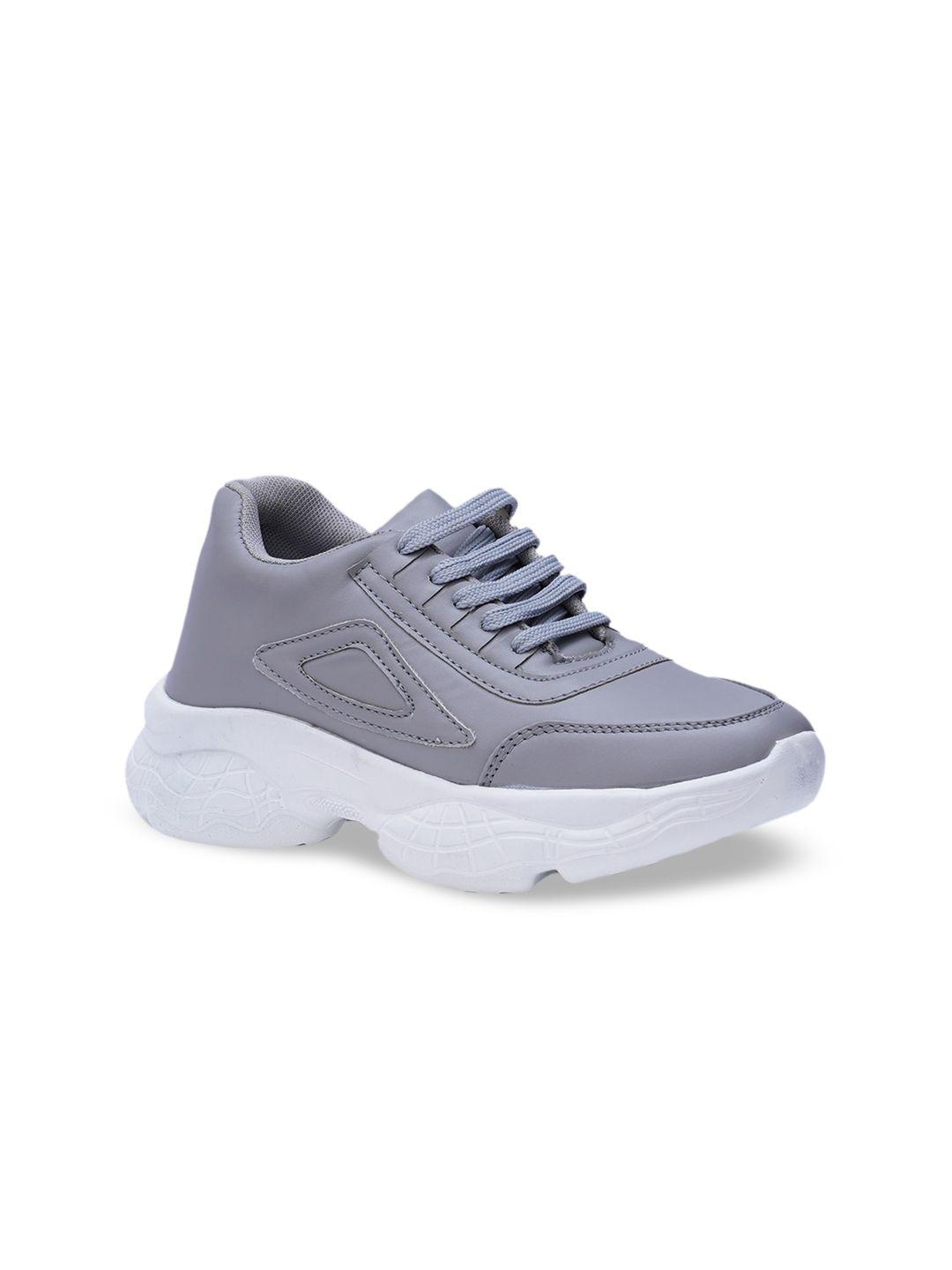 here&now women grey pu casual sneakers