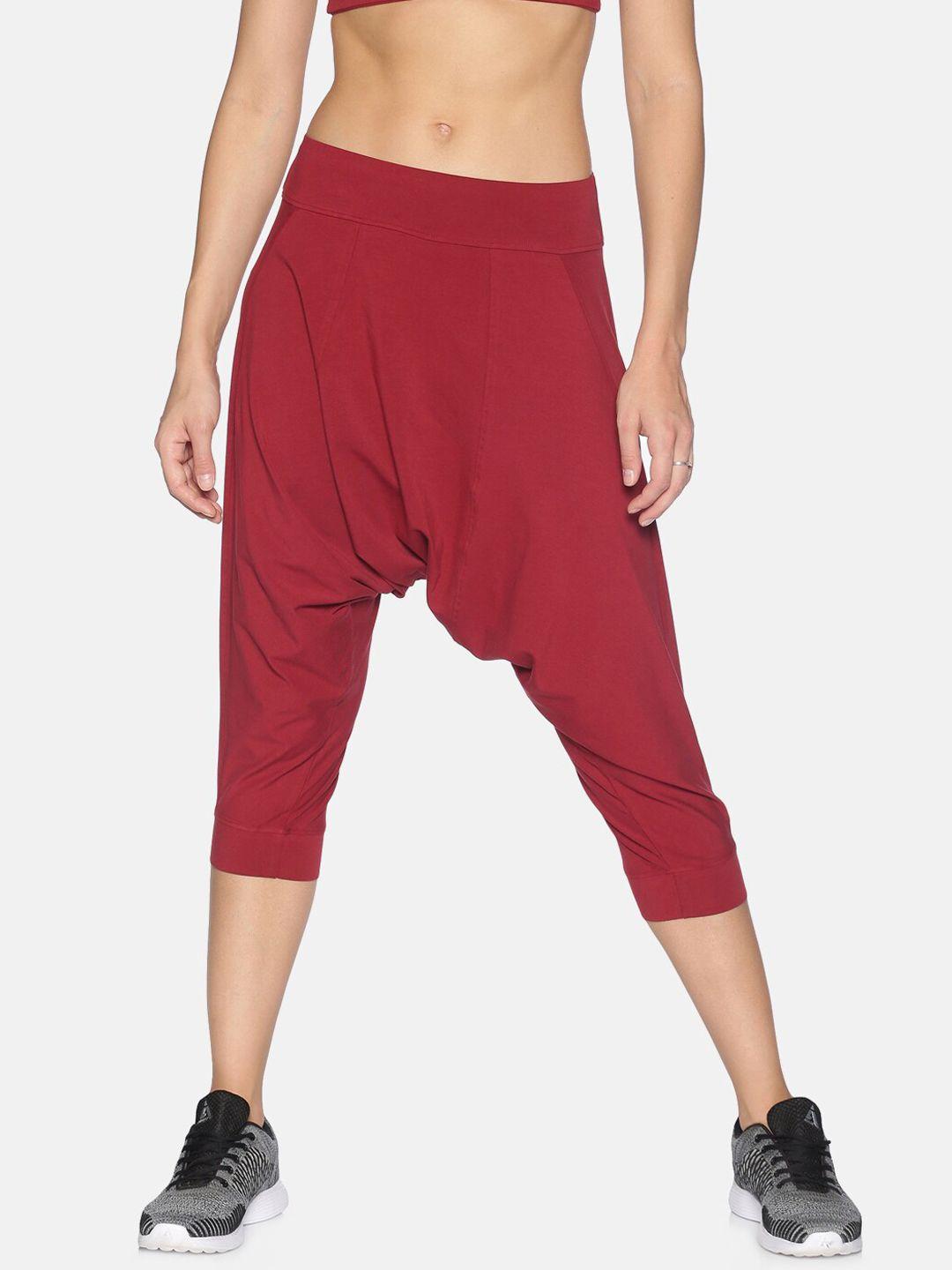 here&now women loose fit mid-rise drop crotch trousers