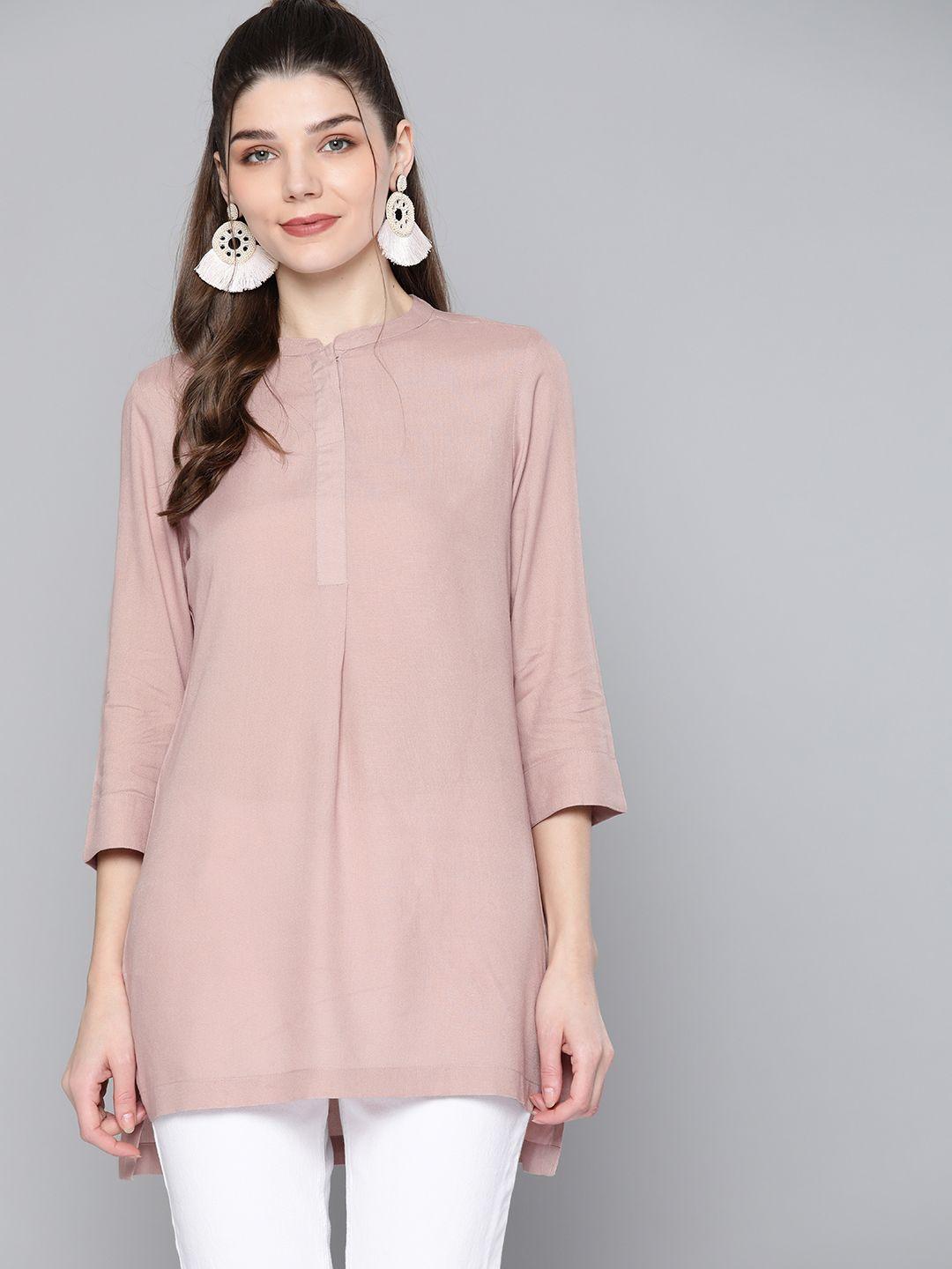 here&now women mauve solid kurti