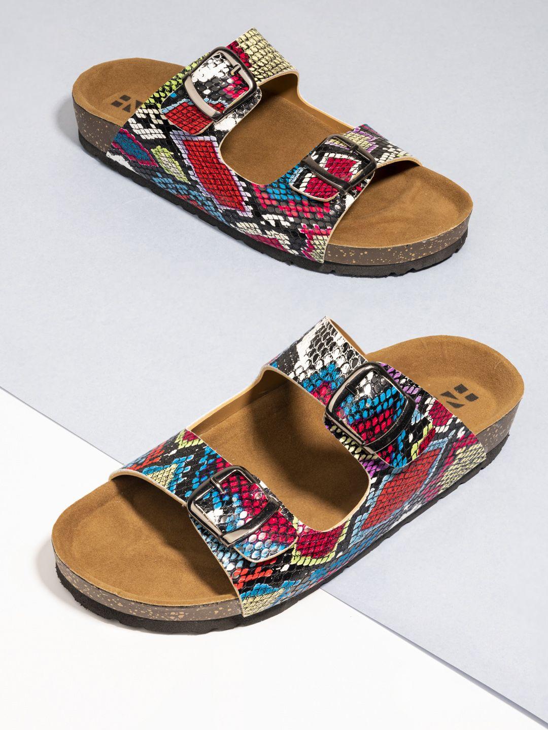 here&now women multicoloured slip-on sliders