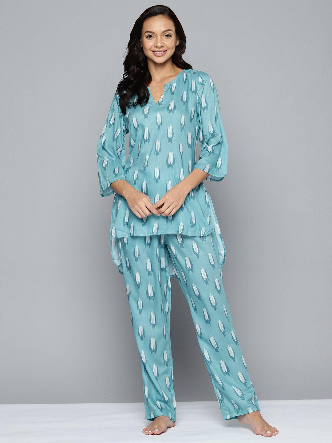 here&now women printed pyjama set