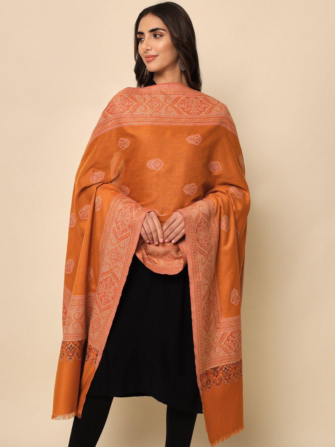 here&now women rust woven design shawl