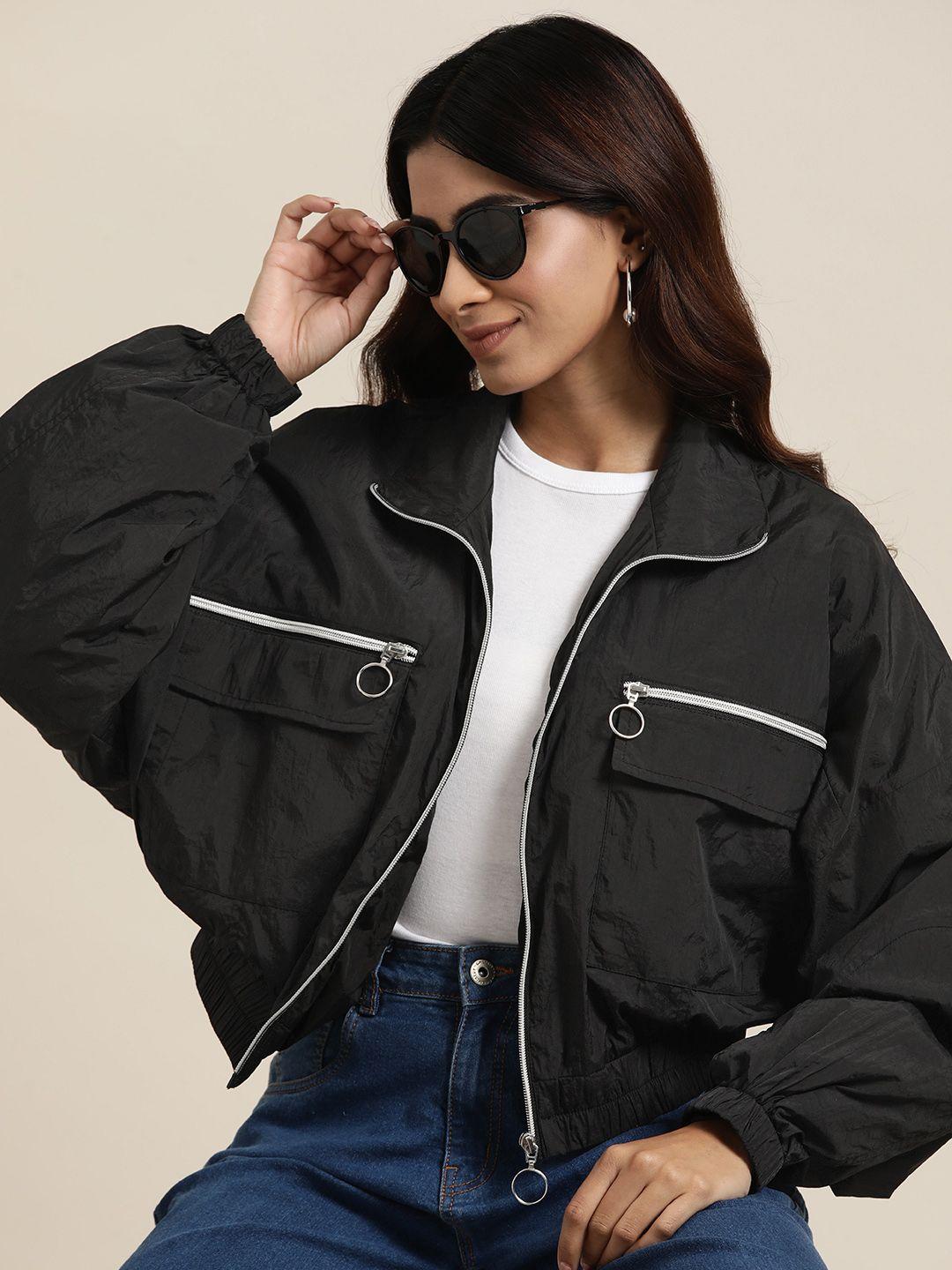 here&now women solid sporty jacket