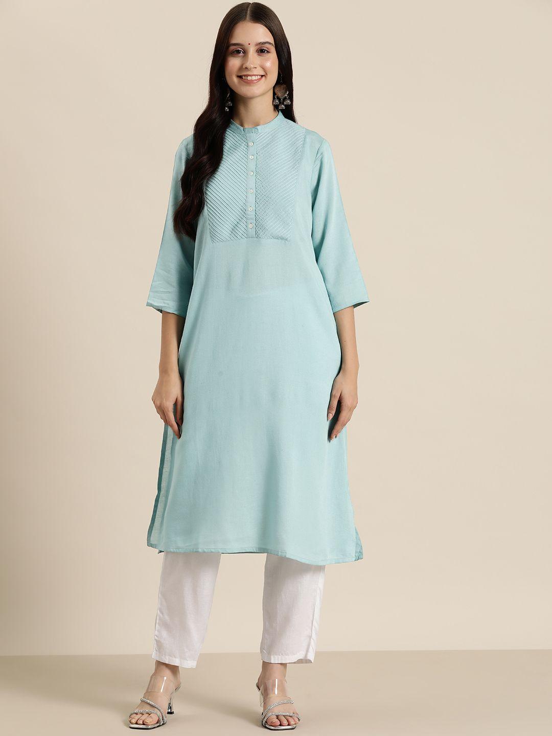 here&now women solid straight kurta