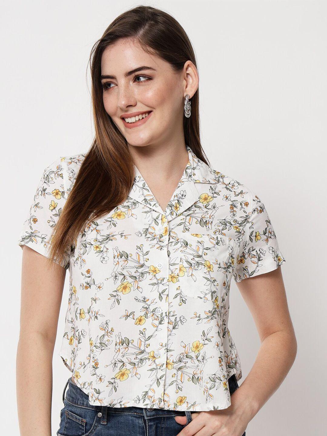 here&now women standard floral printed casual shirt