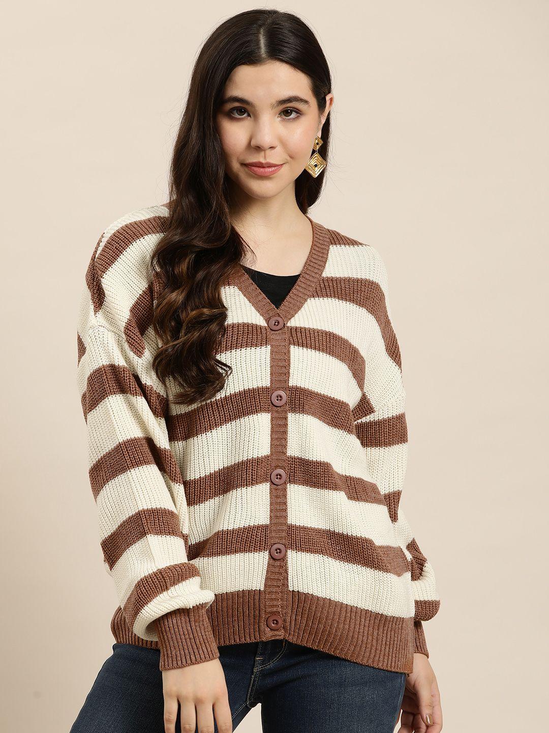 here&now women striped cardigan