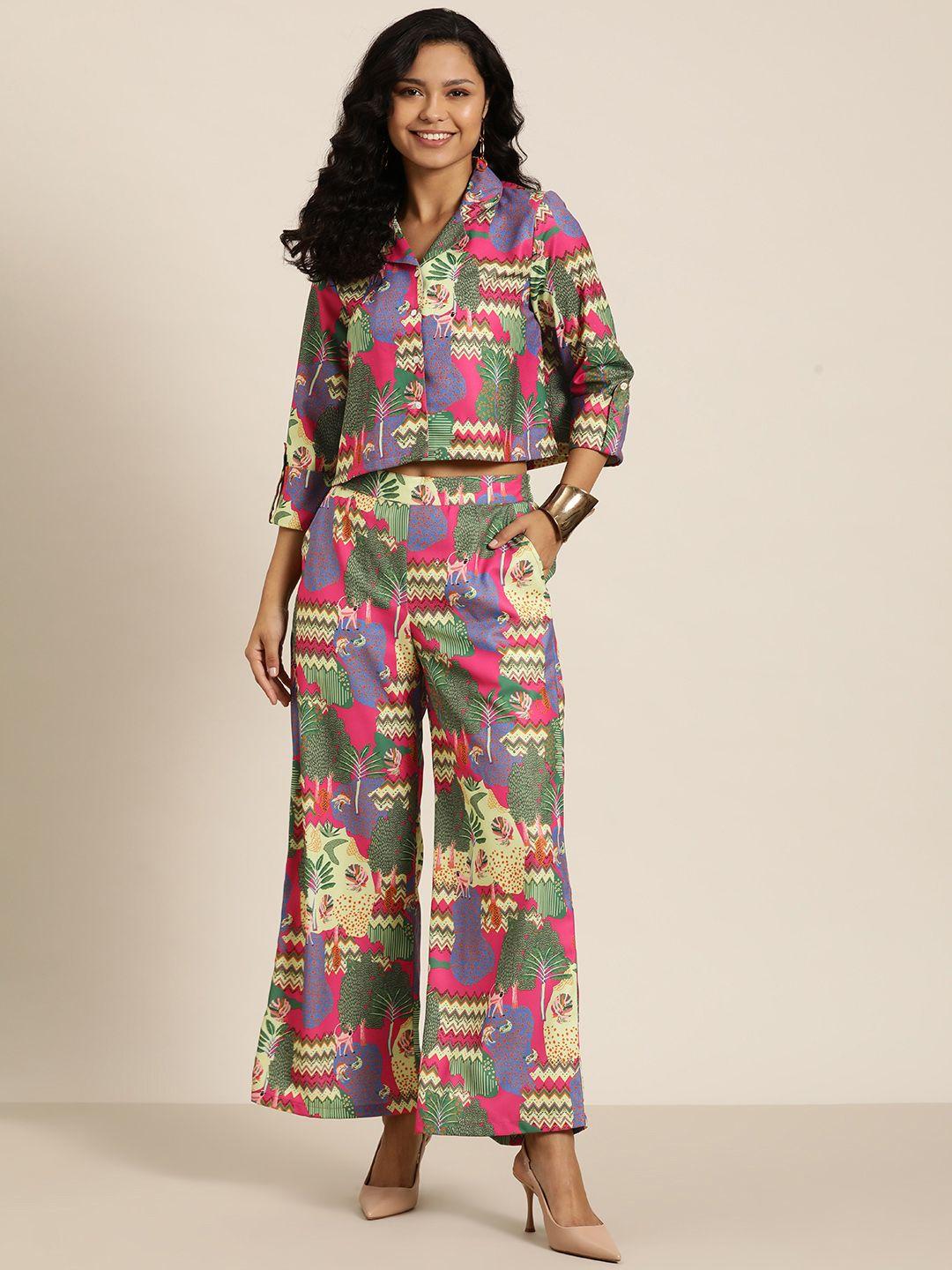 here&now women tribal printed co-ords