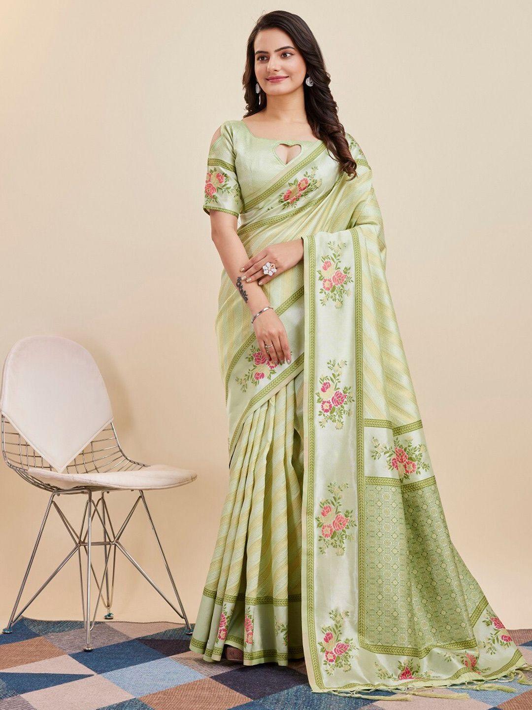 here&now woven design silk blend designer banarasi saree