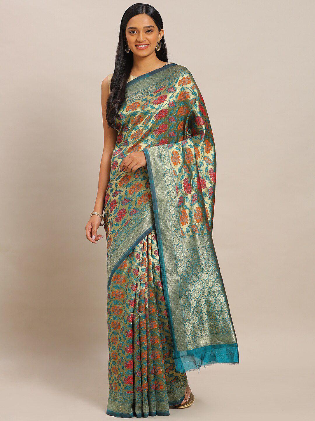 here&now woven design zari banarasi saree